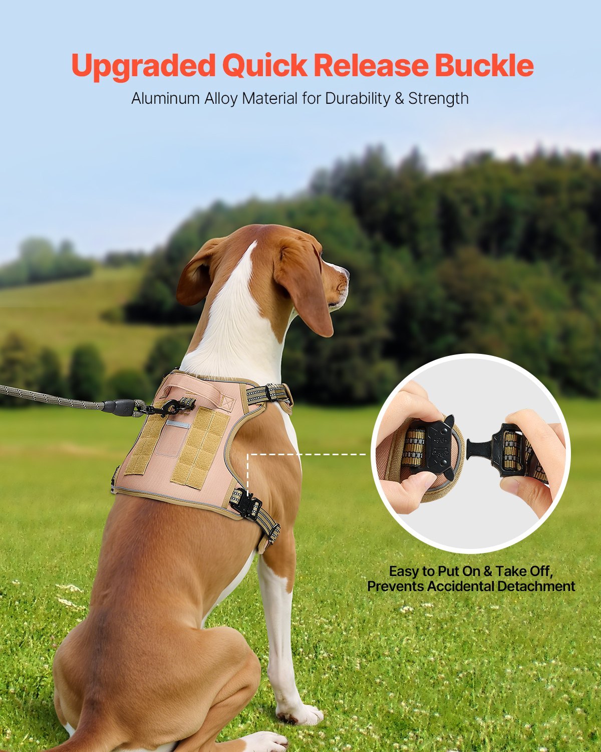 Adjustable Tactical Harness For Large Dogs